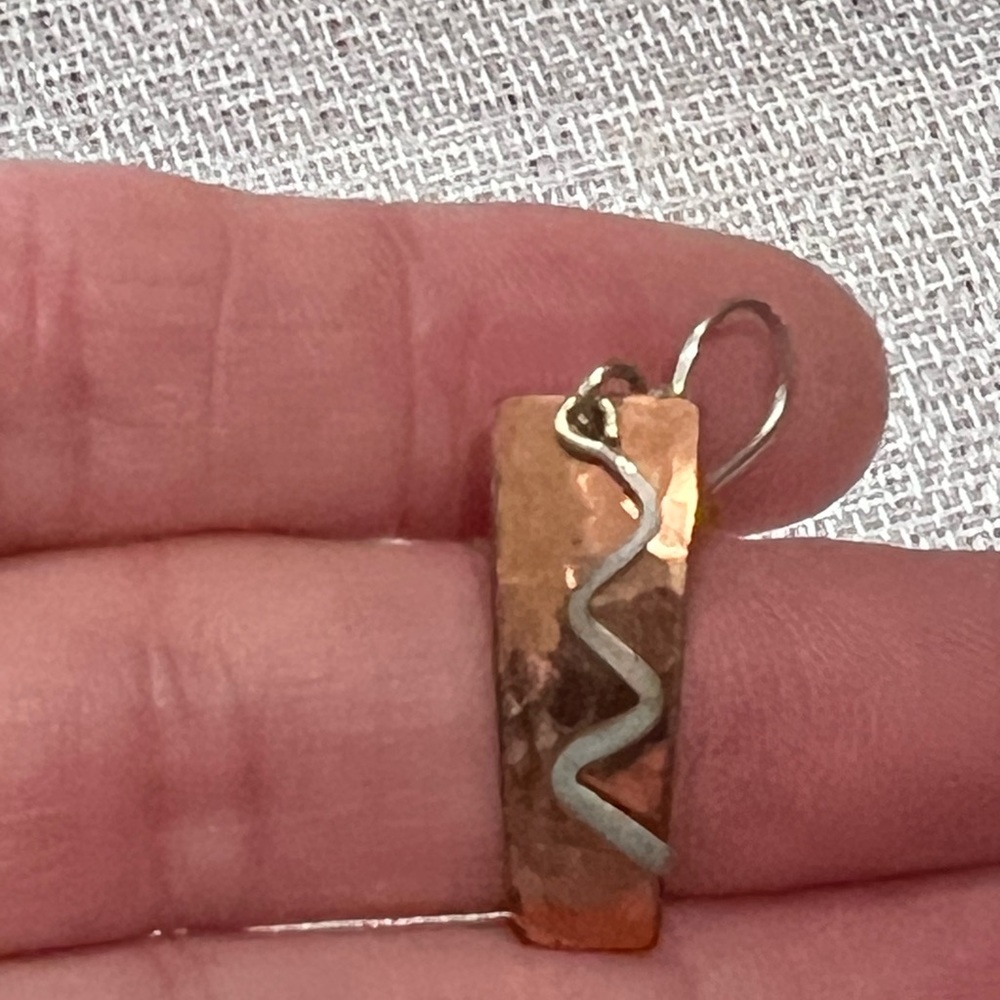 Rose gold and silver earrings